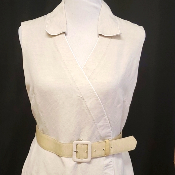 Alex Marie linen collared dress with belt - Picture 2 of 5